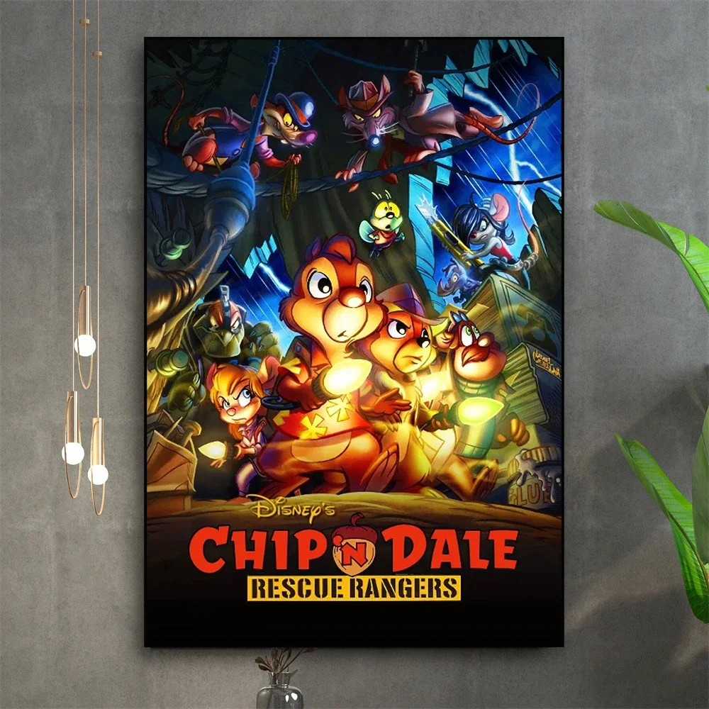 

Chip 'n Dale: Rescue Rangers Movie Cartoon Poster Colorful Funny Film Prints Cartoon Movie Retro Canvas Painting Home Decor