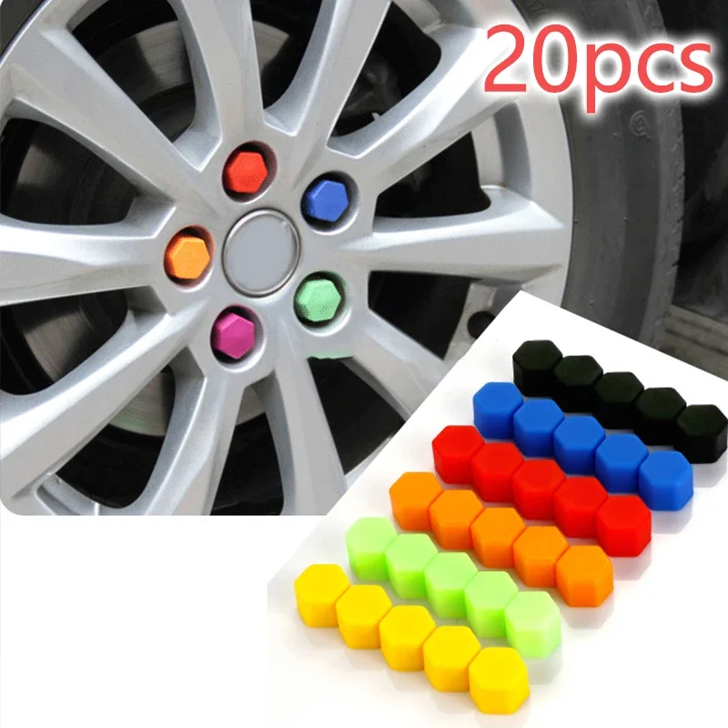 

20Pcs 17/19/21mm Car Nut Silica Gel Covers Wheel Nuts Screw Bolt Decorative Tire Wheel Tyre Screw Cap Wheel Nut Caps Anti Rust