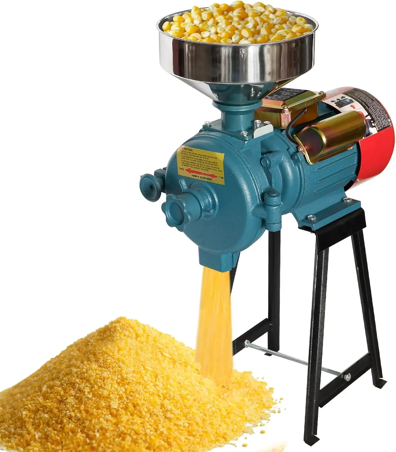 Electric Grain Mill Grinder Corn Grinder, 110V 3000W Commercial Corn Grinder Machine Feed Wheat Grinder, Flour