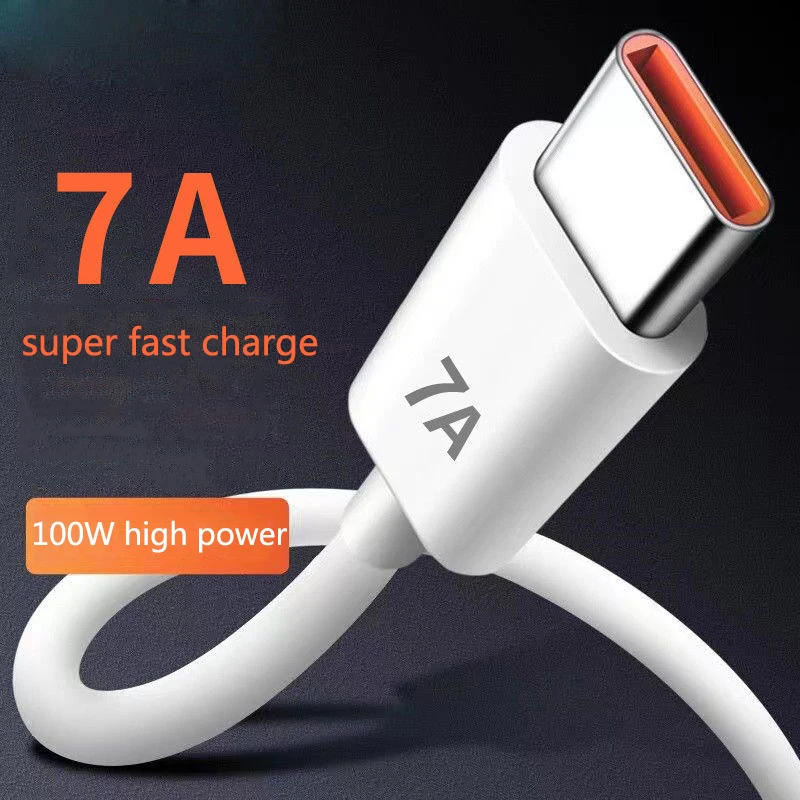 

7A 100W Type C Super-Fast Charge Cable USB Fast Charing Data Cord for Huawei mate40Pro nova9