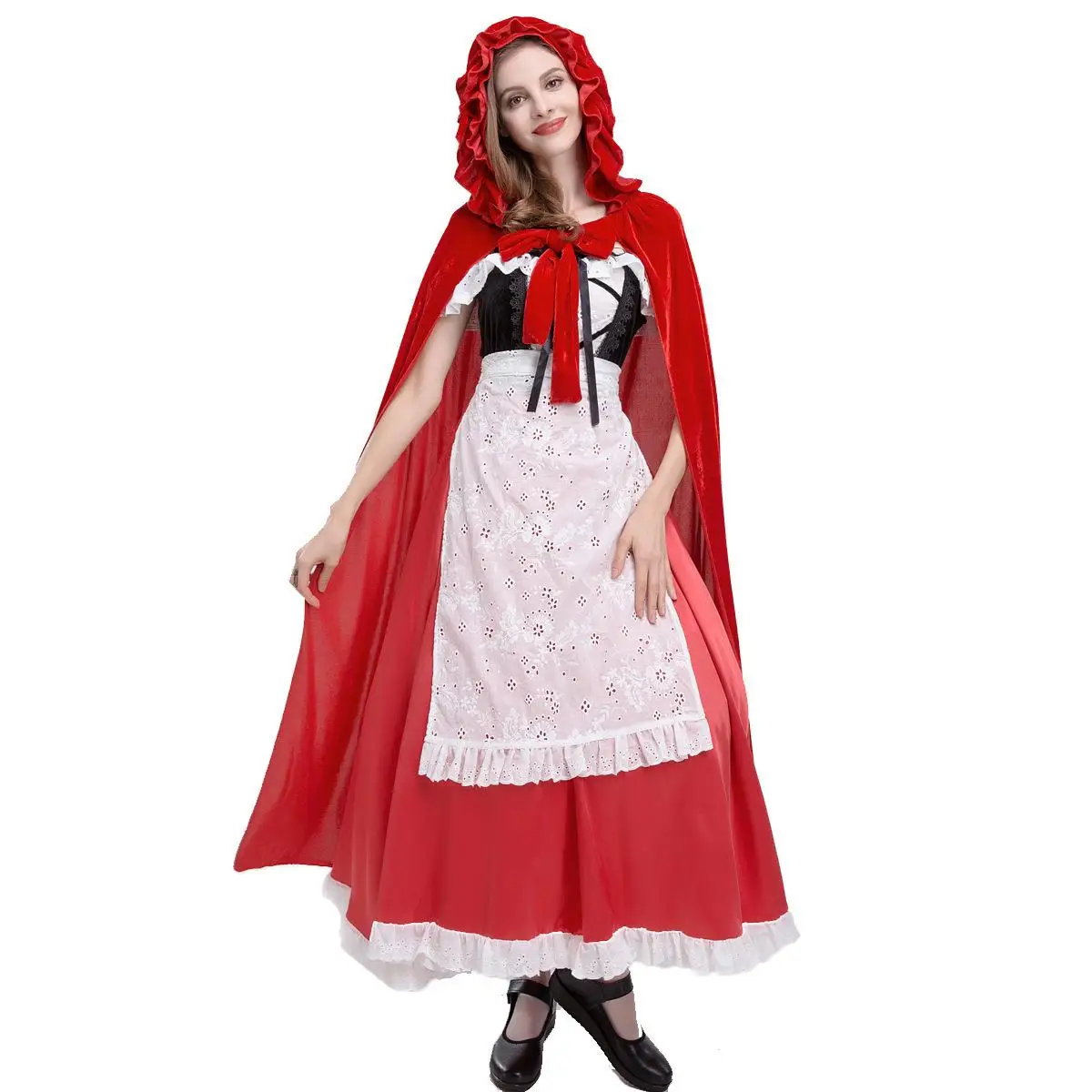 

Red Maid Costume loween Little Red Riding Hood Cosplay Outfit Fairy T S Adult Stage Performance Clothes Women's Dr