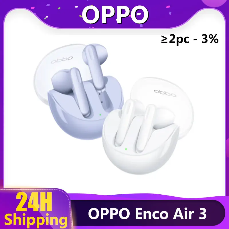 Original OPPO Enco Air3 Earphone AI Noise Reduction Earbuds Wireless Bluetooth 5.3 Headset HiFi Stereo Game Headphones Air 3