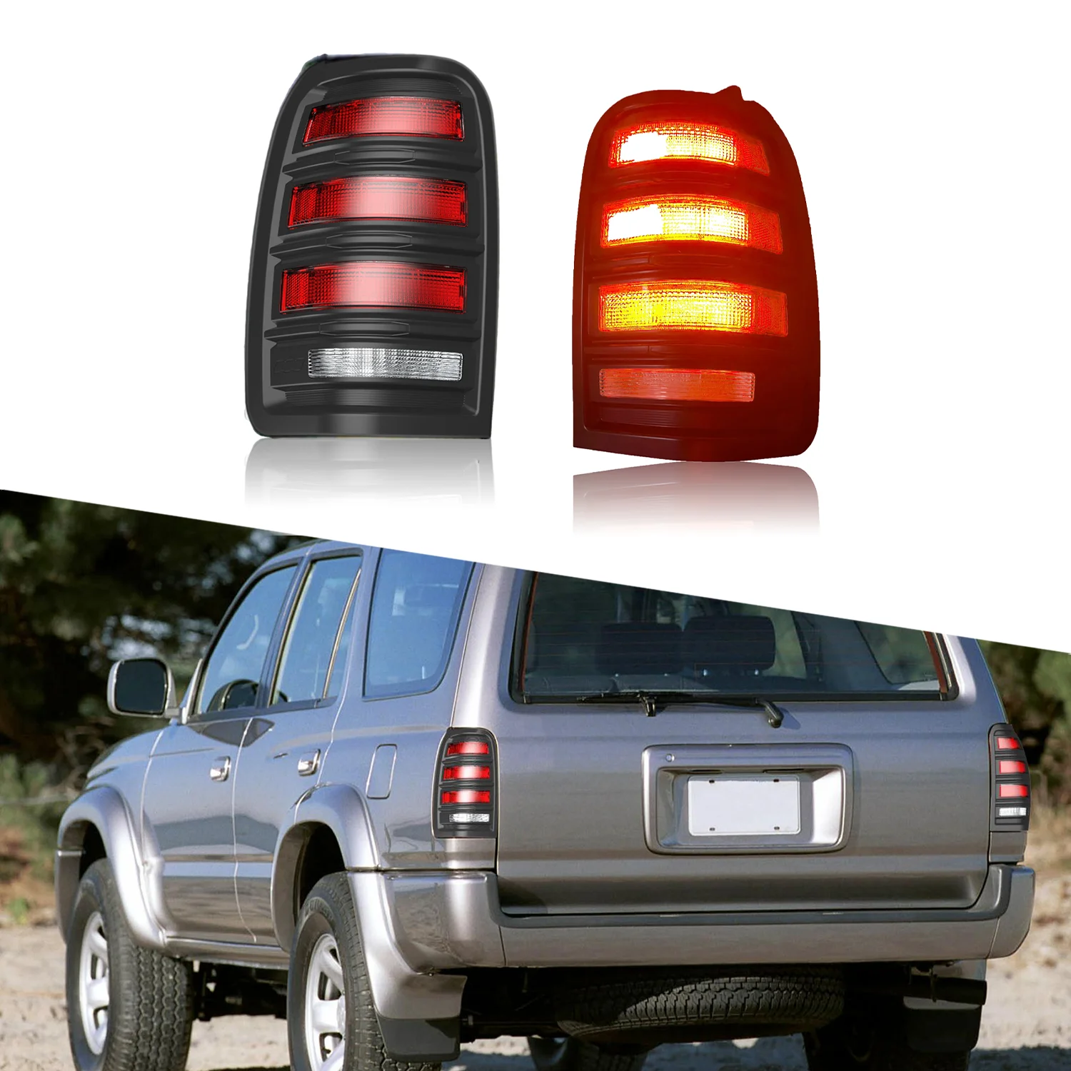 Pick-Up LED Tail Light Assembly Taillight for Toyota 4Runner 1996-2002 Truck Rear Lamp Dynamic Animation Lights