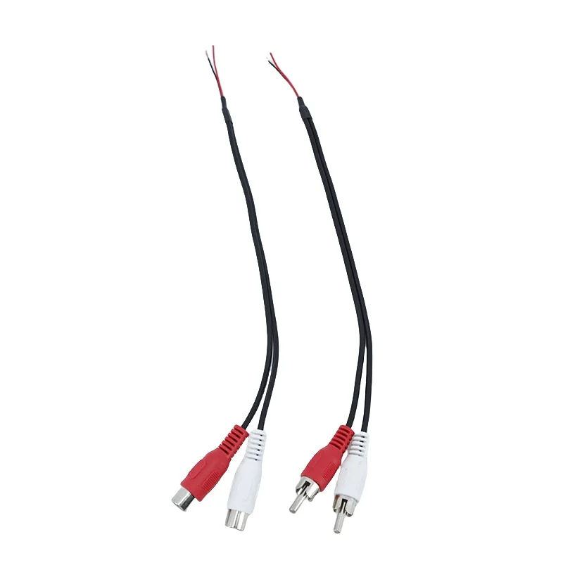 2 Way car audio Dual RCA 2 Male or 2 Female Connector Copper Cable Shielded Wire Red White Wire h