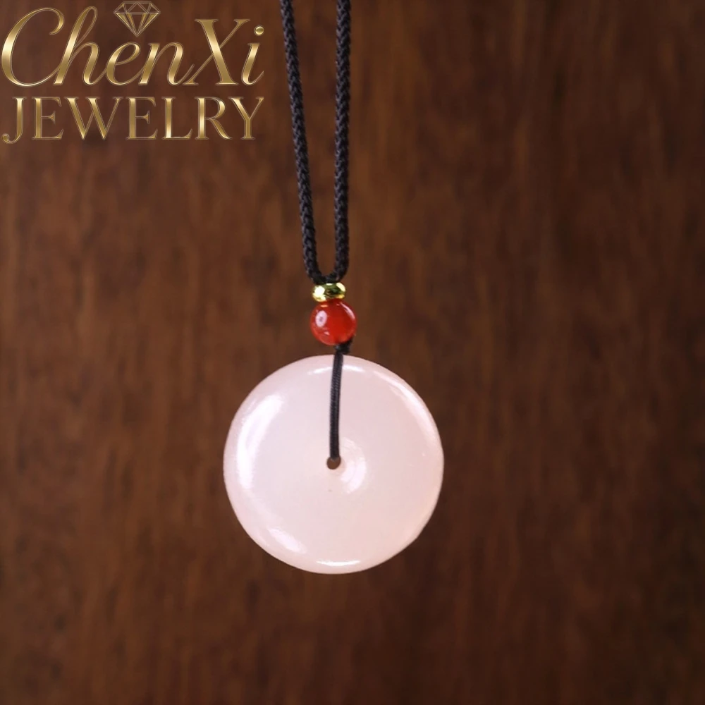 Natural Ice-Colored Pink Jade Buddha's Pendant Auspicious Clouds Lock Peaceful Symbol Fan Lotus Flower Nine Tails Fox Pendant