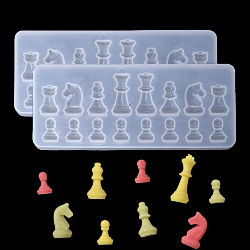 Chess Pieces Silicone Mold International Ajedrez Silicone Mould Epoxy Resin Craft Casting Decorating Tool Chocolate Ice Cube