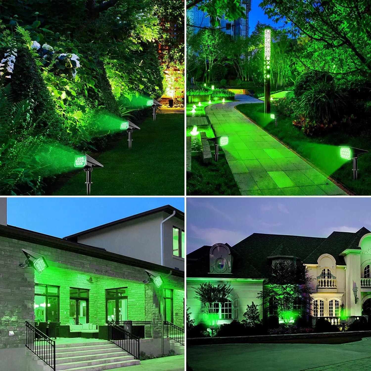 Solar Spot Lights Outdoor Pathway LED Solar Landscape RGB Lights  IP65 Waterproof Pool Garden Yard Tree Driveway Patio Spotlight