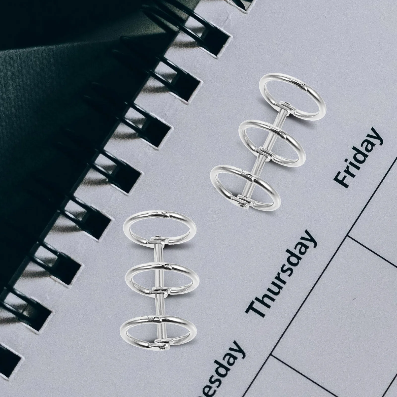 

10Pcs Iron Calendar Binding Rings 3-Ring Openable Loose Leaf Clasps for DIY Planners Notebooks Scrapbooks Organizer