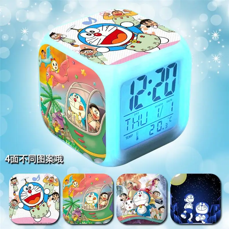 عبقور سو نوبيتا نوبي الإبداعية شخصية الكرتون الملونة متوهجة ساعة تنبيه بسيطة لطيف أنيمي الطرفية غرفة الديكور