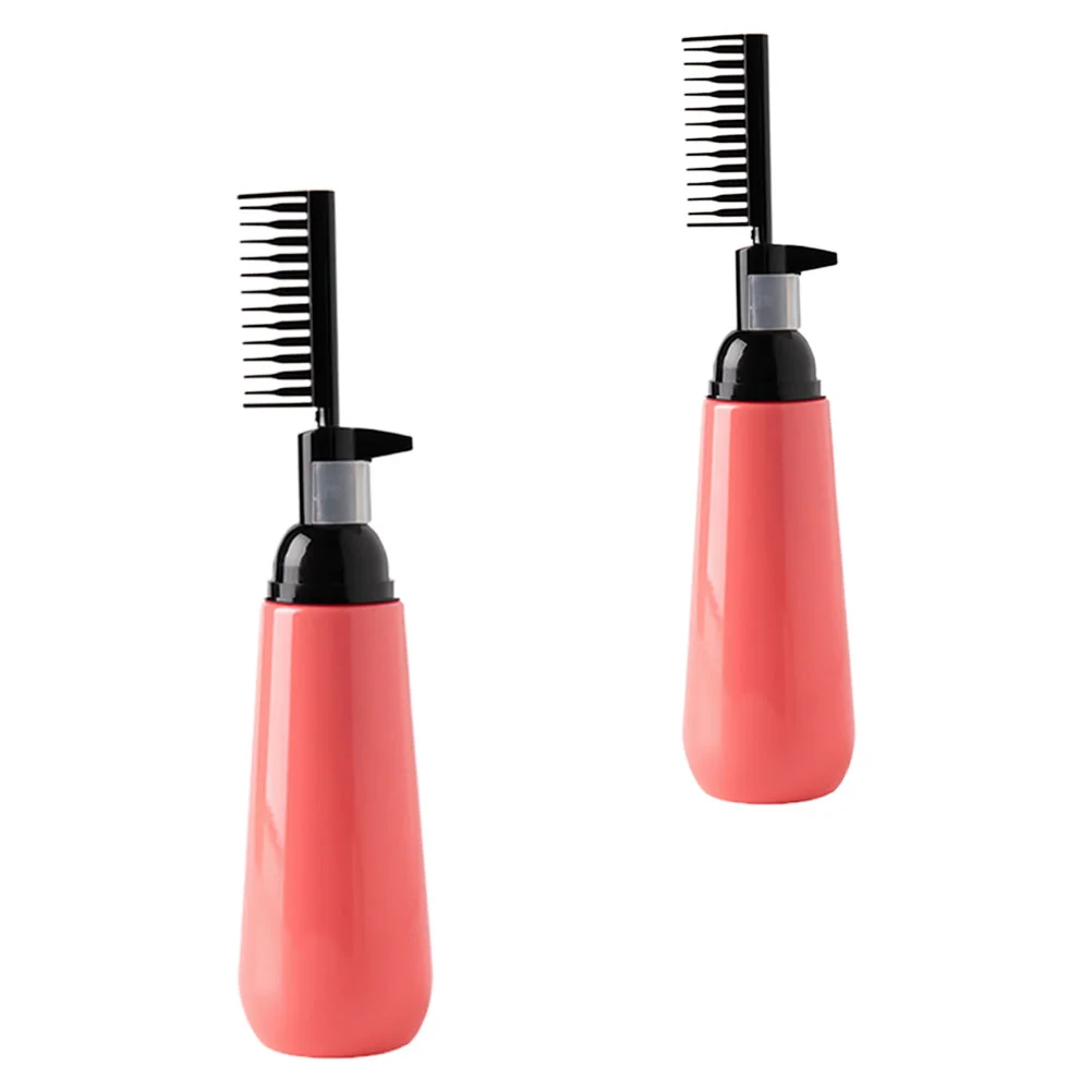 

2 Pcs Hair Color Bottle Dye Dispenser Root Comb Salon Shampoo Care Tool Kit Coloring Styling Plastic Applicator