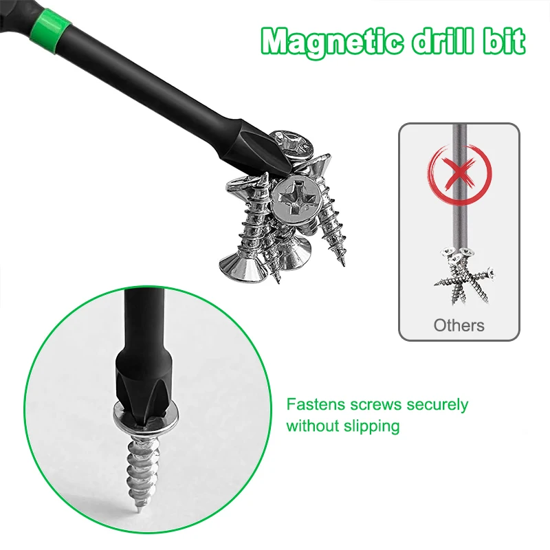 PH2 Strong Magnetic Cross Impact Screwdriver Bit Batch Head Hand Electric Drill Bit High Hardness Anti Non-slip Screwdriver Set