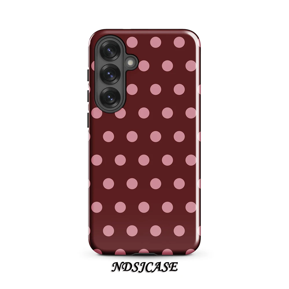 

Luxury Fashion Berry Dot Phone Case for Samsung Galaxy S20 FE S22 S24 S25 Plus Ultra 4G 5G Luxury Double-layer Back Cover Funda