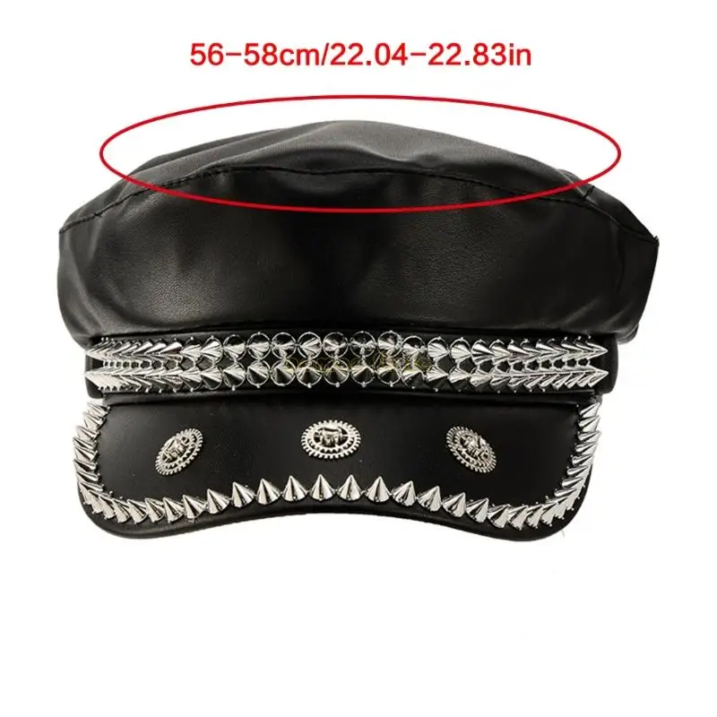 31BF Punk Studed Baseball Hat القبعة القابلة للتعديل حجم القطن خفيف الوزن للحفلات الموسيقية والمهرجانات