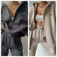 Women's Tracksuit Suit Autumn Fashion Warm Hoodie Sweatshirts Two Pieces Oversized Solid Casual Hoody Pullovers Long Pant Sets
