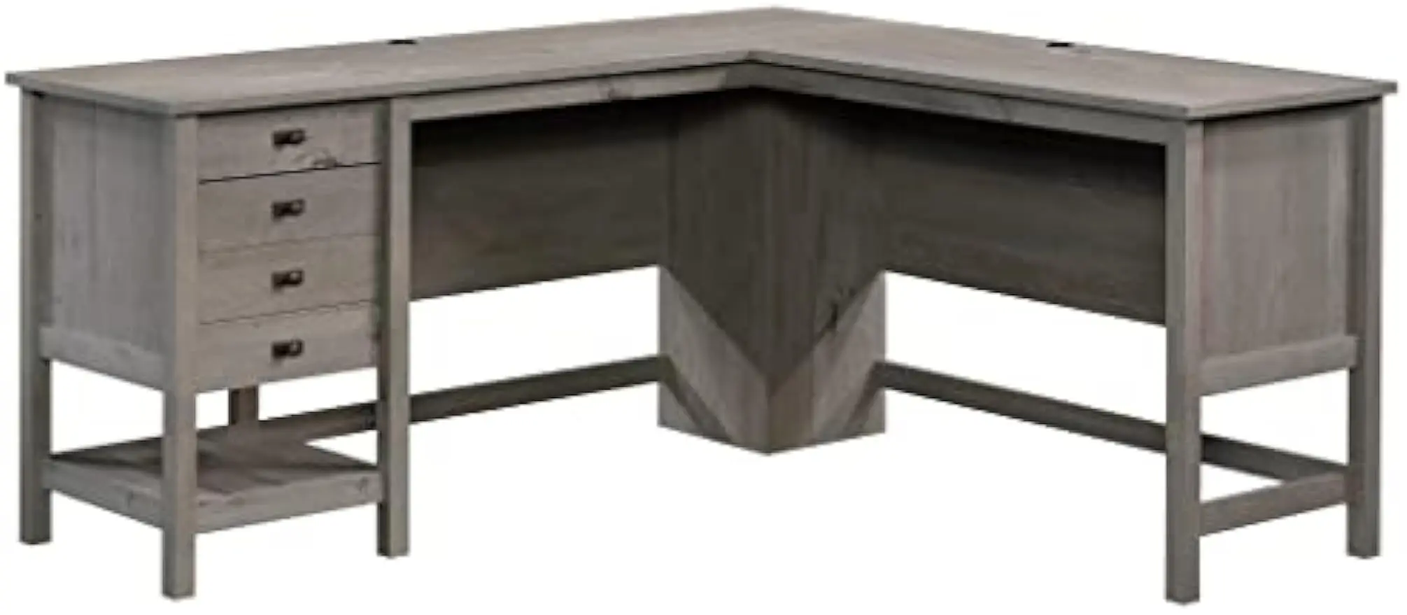 

Sauder Cottage Road L-Desk, L: 65.12" x W: 58.66" x H: 29.76", Mystic Oak finish