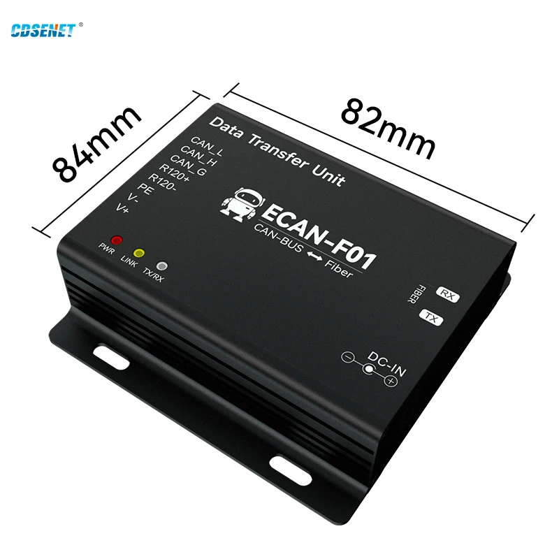 1Pair CAN To Fiber Optic Wireless Transceiver CDSENET ECAN-F01 CANBUS Long Distance 20km Baud Rate 5k High Speed Data Conversion