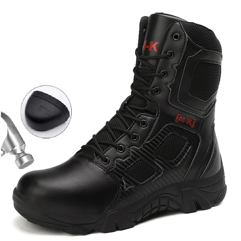 

Outdoor Waterproof Safety Shoes Security Steel Toe Cap Men's Boots Working Steel Toe Anti-Smashing Men's Work Boots Zapatillas