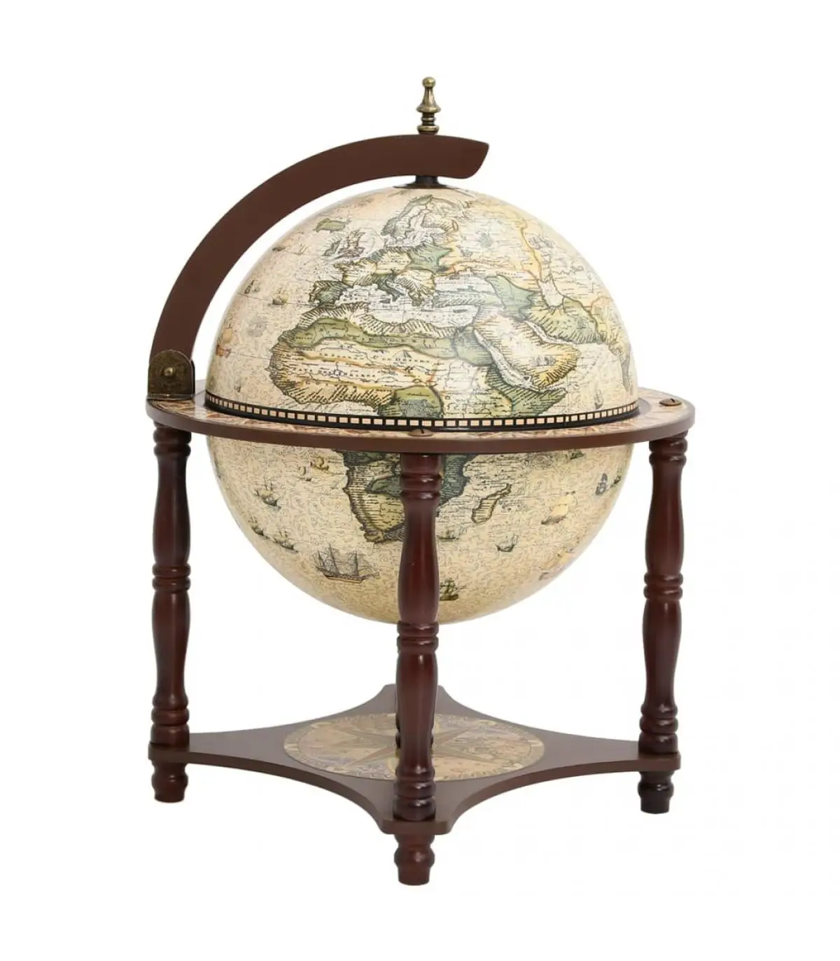 Wine and liquor cabinets globe wine maker solid wood Eucalyptus Brown