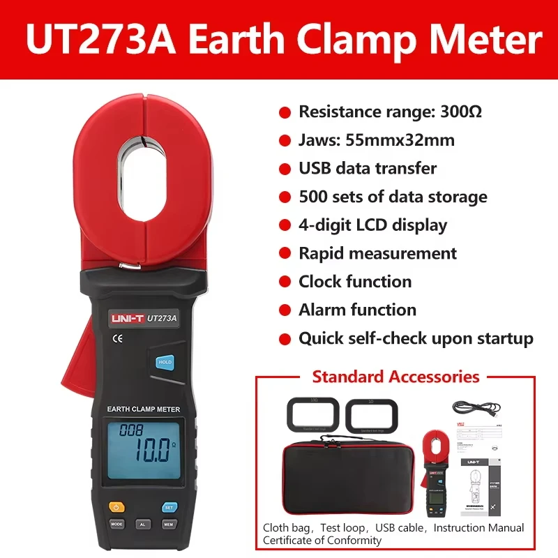 UNI-T UT273A UT273B UT273C Clamp Ground Resistance Tester UT271A/B/C Earthing Resistance Tester Loop Ground Resistance Meter