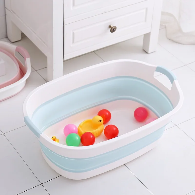 Large Capacity Kids Bath Tub 0 6 Years Portable Foldable Baby Bath tub For Bubble Bath Easy Storage Safe Durable Support
