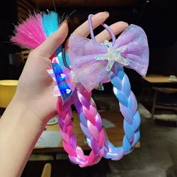 Unicorn Cartoon Hairpin Child Twist Hair Clip Simple Barrette Cute Girls Hair Rope Accessories Kids Wig Rope Hair Head Wear