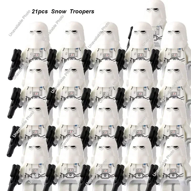 BLOKEES 21-teiliges Set Neue Star Wars Kommandant Fox Bausteine Klon-Trooper Coruscant-Angriffstrooper Mini-Actionfiguren Spielzeug