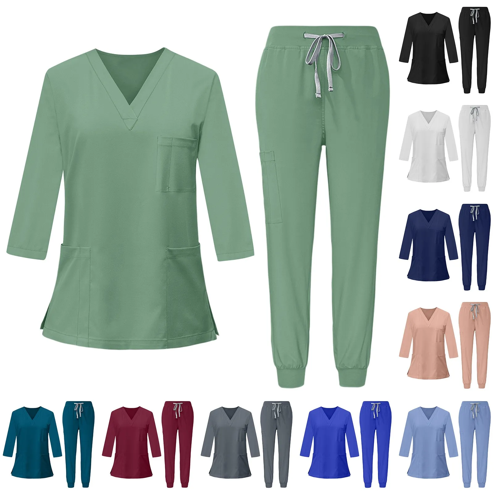 Set di scrubs Costume di bellezza Uniforme spa di bellezza Scrub chirurgico Set Uniforme medica per sala operatoria all'ingrosso