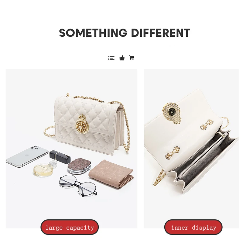 FOXER Split Leather Women\'s Shoulder Bag 2026 New Female Chain Flap Bag Light Luxury Crossbody Bag Best Gift for Mom,Lover