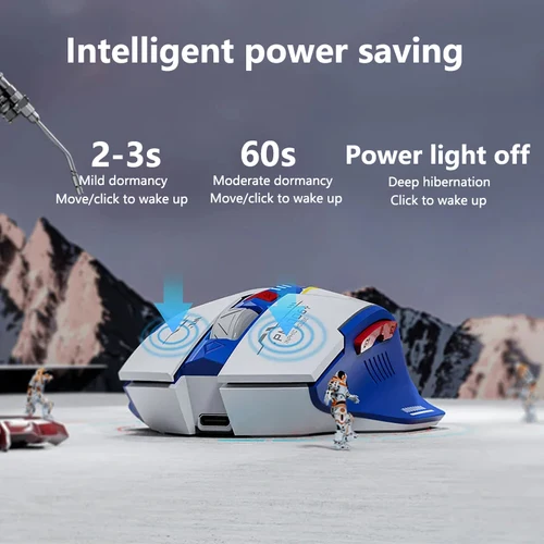 Imagen 2 del producto Ratón inalámbrico Inphic F9, pantalla de nivel de batería para ordenador, PC, portátil, ratón silencioso para juegos de oficina