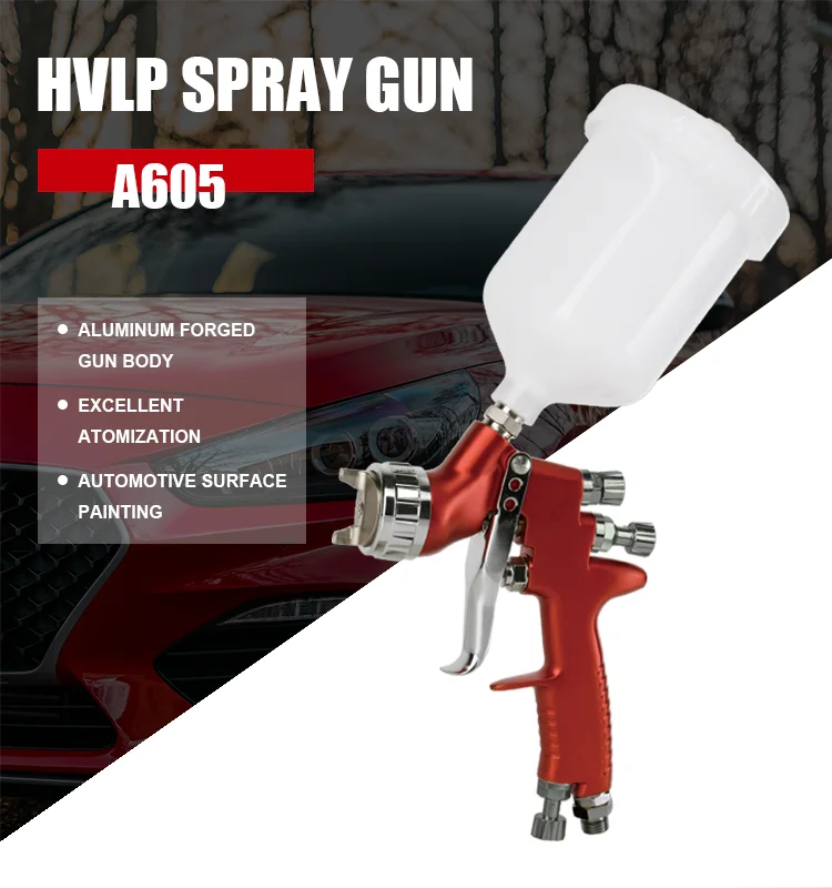 A605 HVLP High Quality Auto Paint Car Primer Detail Surface Coat Air Car Spray Gun