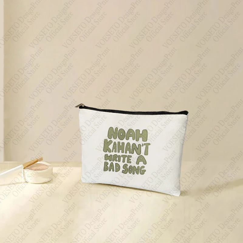 1 pc Noah Kahan't Cant Make A Bad Song pattern Makeup Bag, Travel Toilet Storage Bag, Party Gift Zipper Organizer,Cosmetic Pouch