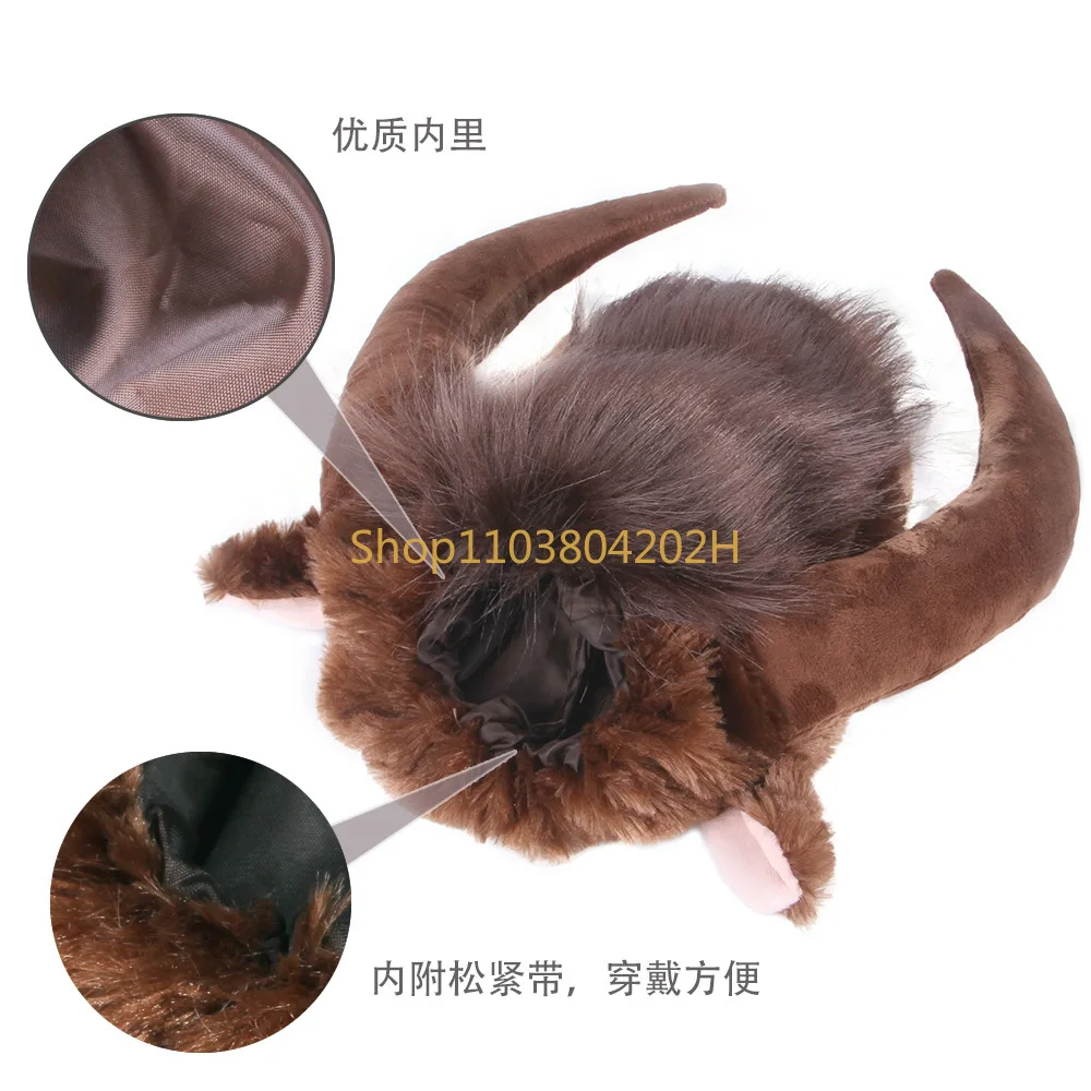 Pet Horn Shape Headgear Hat Pet Dog Dog Cat Wig Headgear Funny Dress Up Products Manufacturer Spot