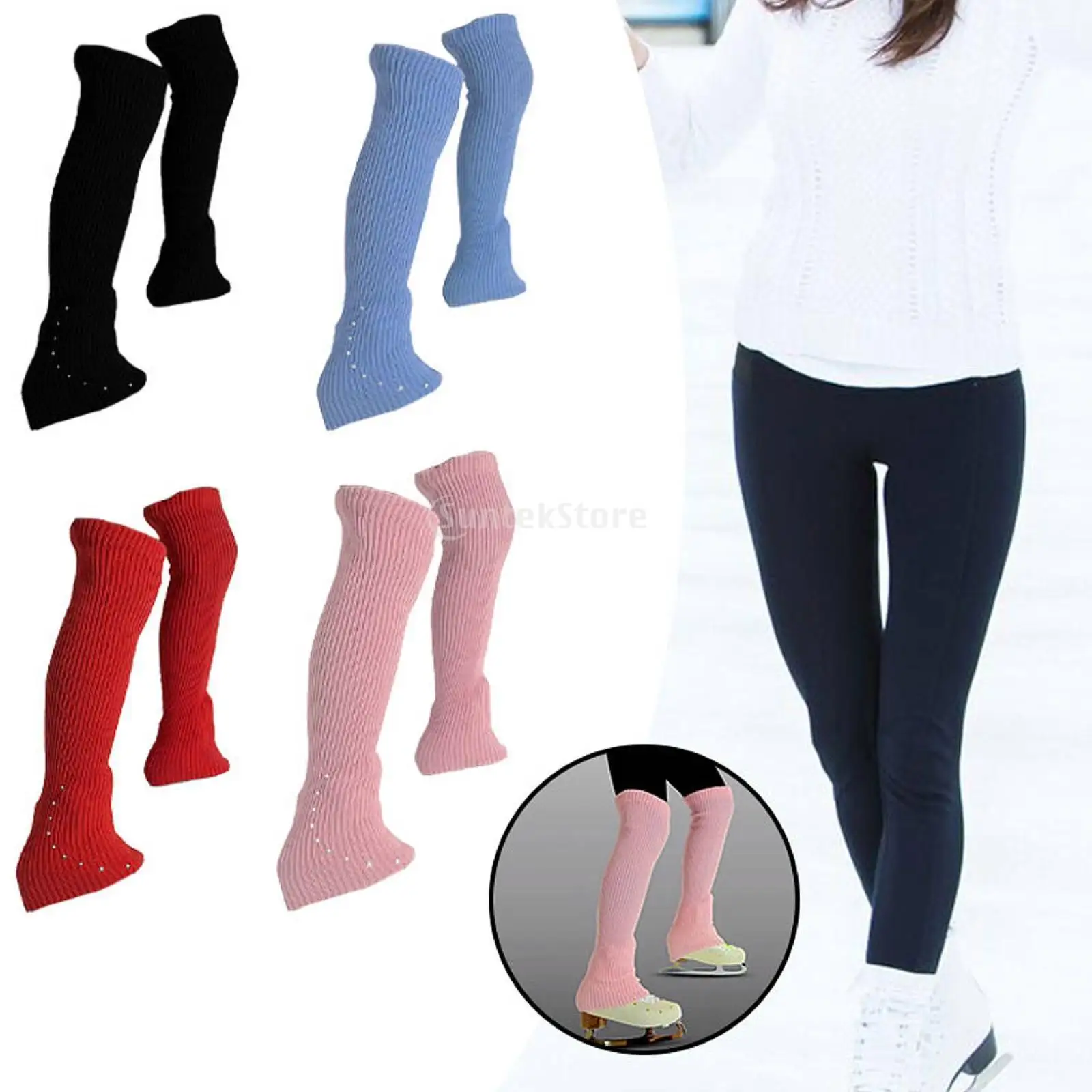 لوازم تدفئة الساق للتزلج، أزياء مريحة فوق الركبة، متماسكة طويلة