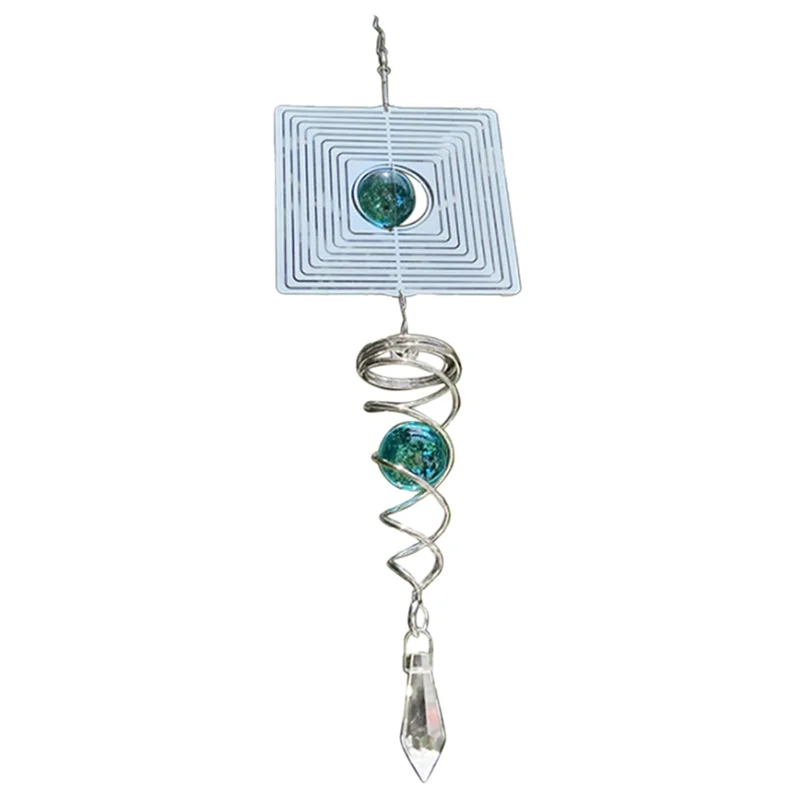 HOES-New 3D Wind Spinner Square DIY Dynamic Wind Chime Three-Dimensional Wind Spin Decorative Pendant Foreign Trade Crafts