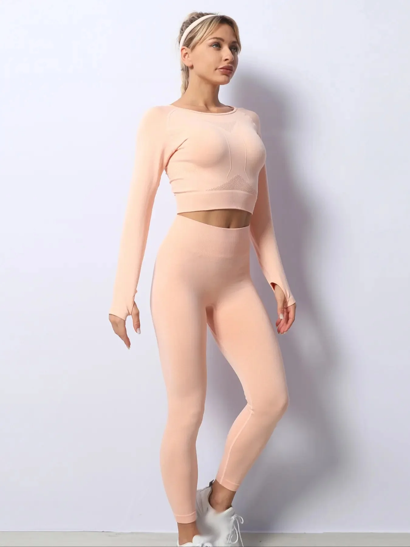 

Quick-drying seamless yoga clothes suit women's hip-lifting yoga pants high-waist fitness sports peach hip yoga trousers