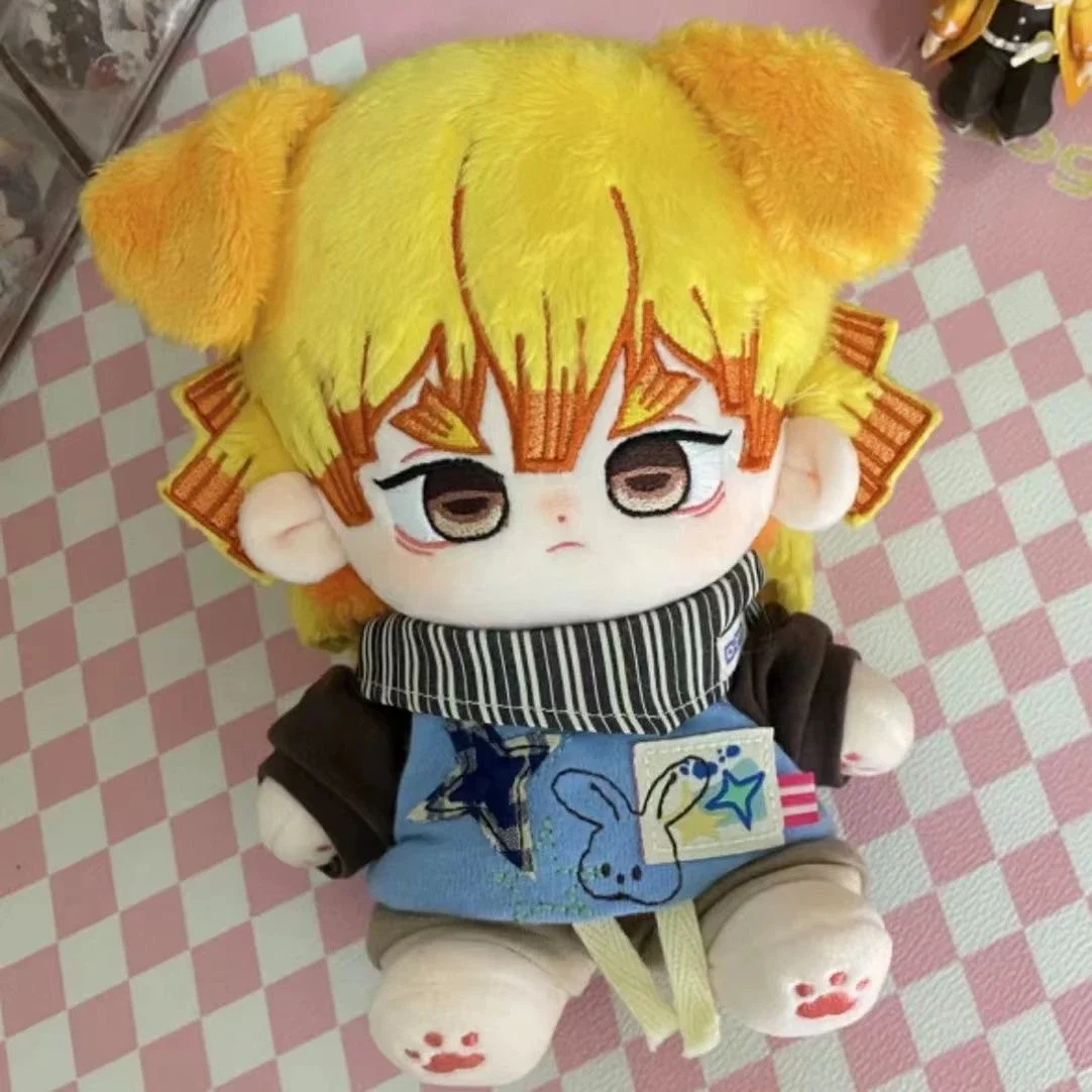 20Cm Anime Spel Demon Doder Agatsuma Zenitsu Cosplay Benige Katoenen Pop Harige Naakte Baby Cartoon Schattige Maumet Cadeau Pop