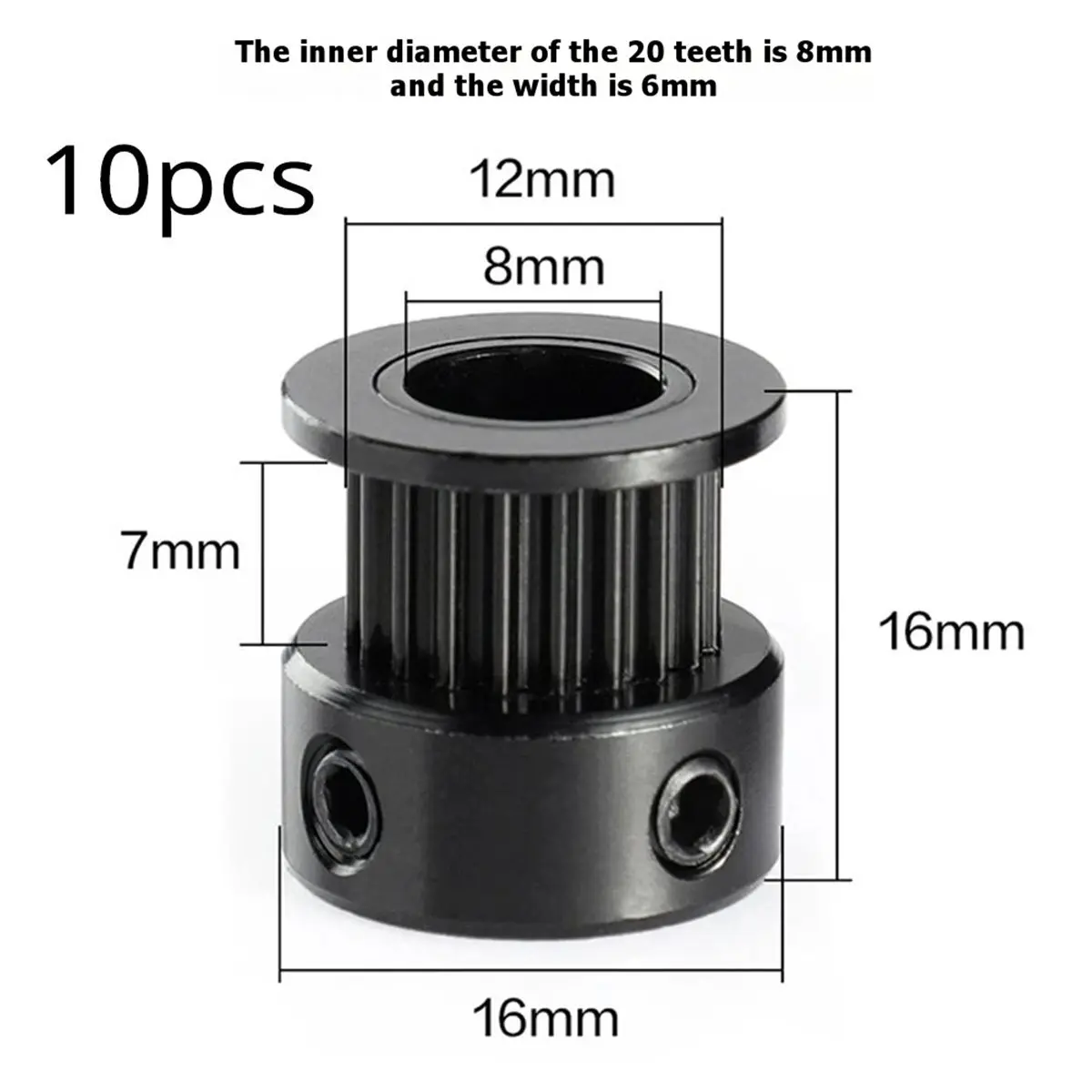 (B63C) 2GT Synchronous Wheel 20Teeth Idler Pulley Bore 8mm with Bearing GT2 Timing Belt Width 6mm 3D Printers Parts
