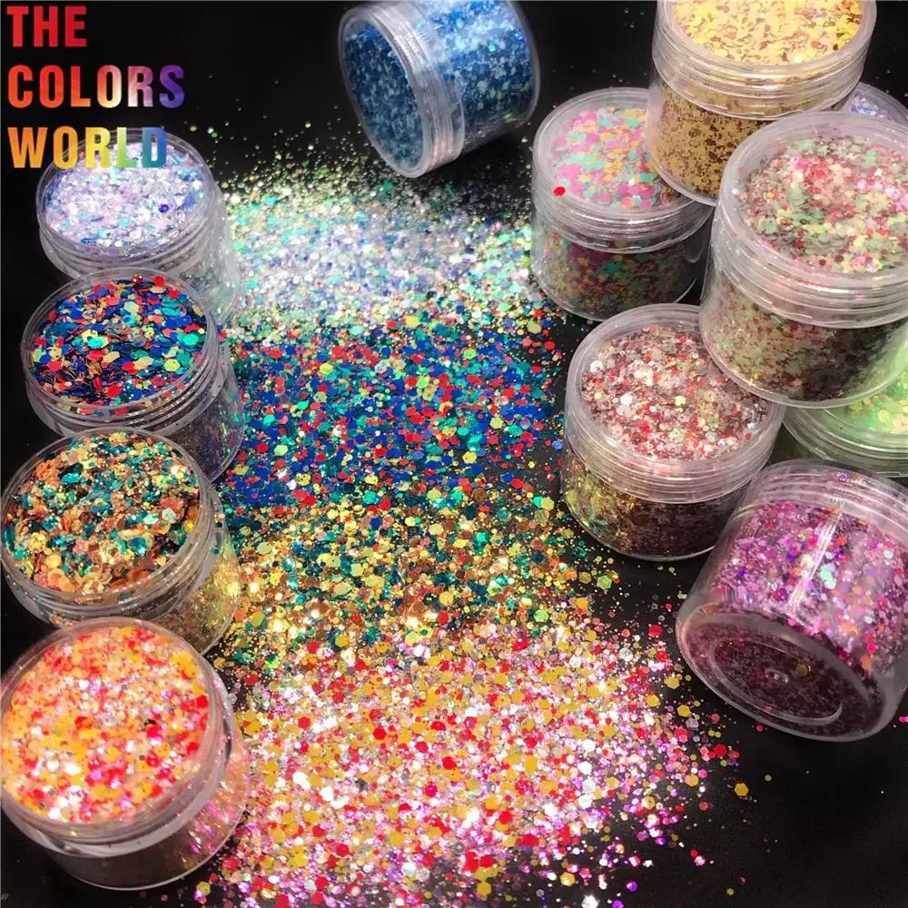 

TCT-721 Mix Color Chunky Summer Glitter Nails Art Decoration uñas Tumbler Crafts Resin Art DIY Leather Festival Nail Accessories