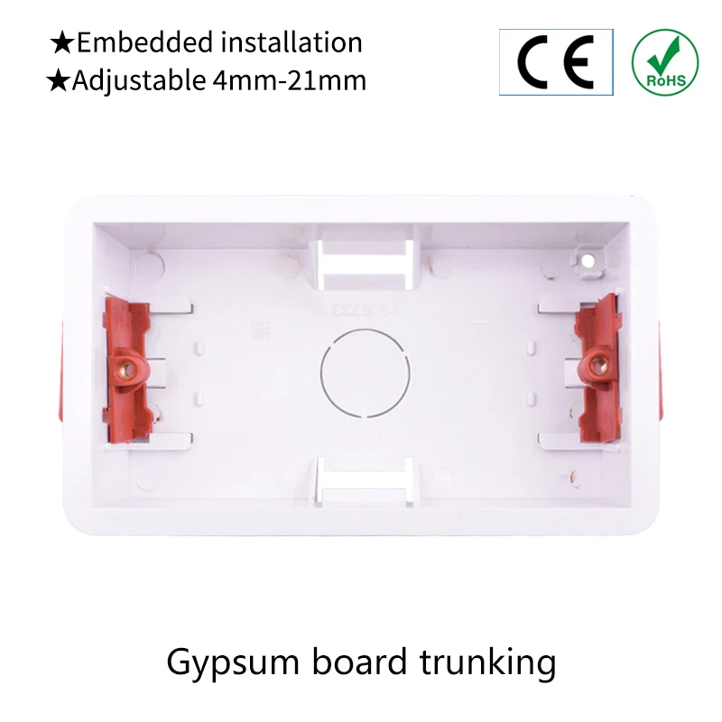 146 type gypsum board trunking wall mounted switch socket installation bottom box, concealed box, square CE certification