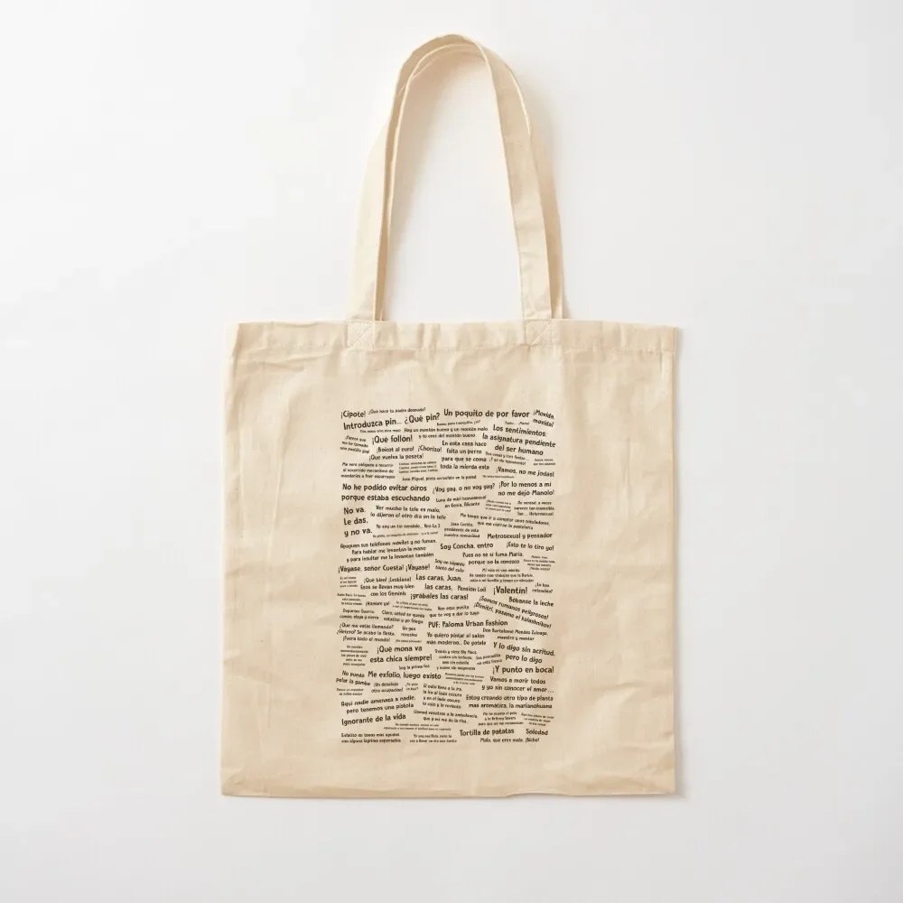 Phrases Here There Is No Who Alive (black letters) Tote Bag sacs de shopping free delivery bags Tote Bag