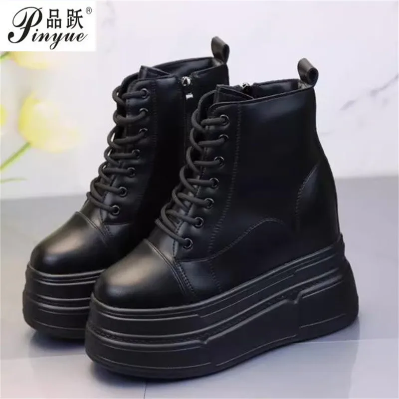 women Fashion Sneakers black Chunky Platform Wedge Shoes Designers Height Increased Woman Sports Casual Shoe Tennis Ankle boots