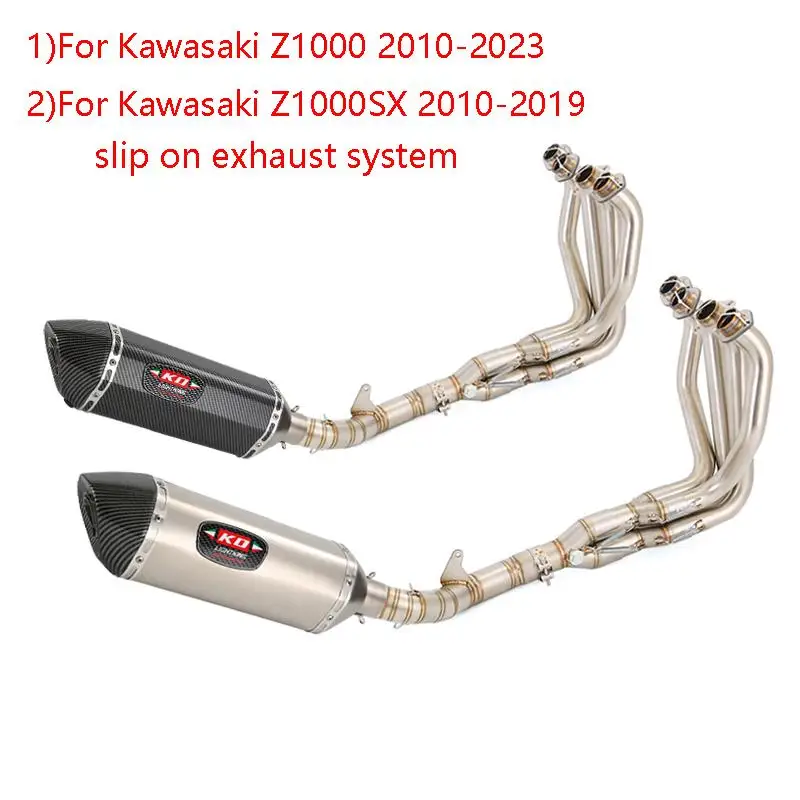 

For Kawasaki Z1000 2010-2023 Z1000SX 2010-2019 Slip On Exhaust System Header Link Pipe 470mm Muffler Removable DB Killer Escape