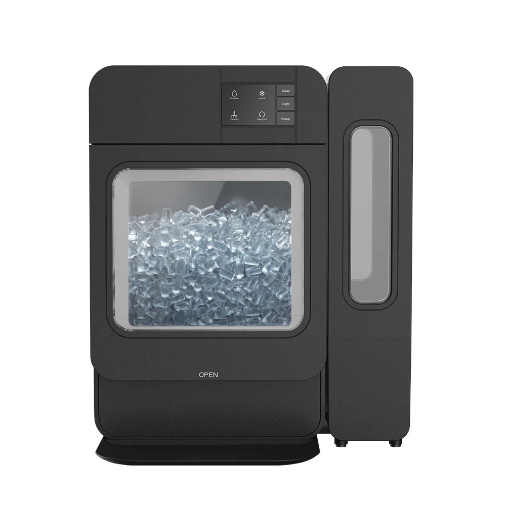 Nugget Ice Maker Countertop Pebble Ice Machine 15kg/24H Self-Cleaning Chewable Ice with 3.4L Side Water Tank for Home Kitchen