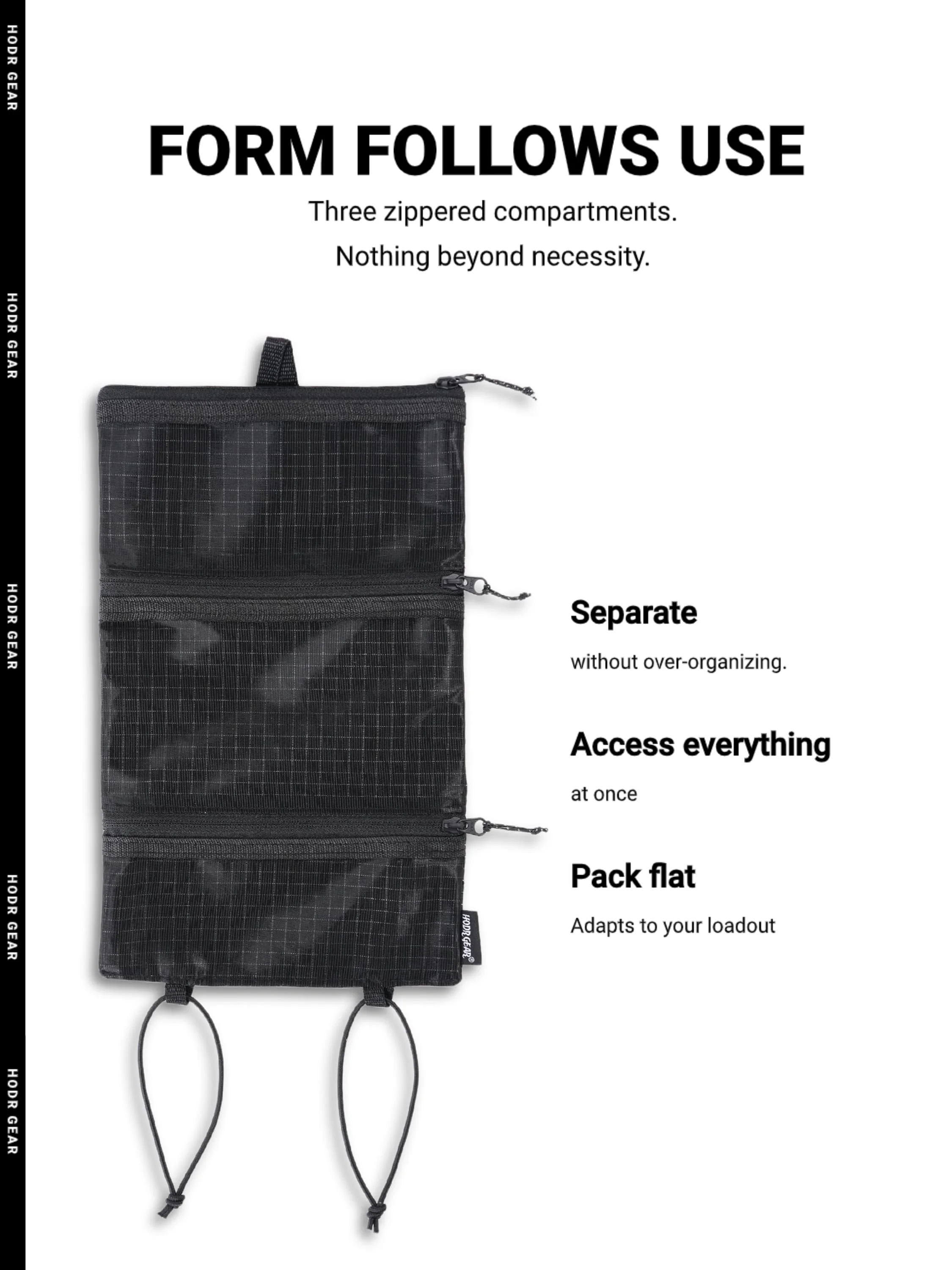 HODRGEAR Ultraleichter Toilettenartikel-Organizer UHMWPE Gridstop | 35 g aufrollbarer Netzbeutel | YKK-Reißverschlüsse | Wander- und EDC-Aufbewahrung UL GEAR – Detail 3