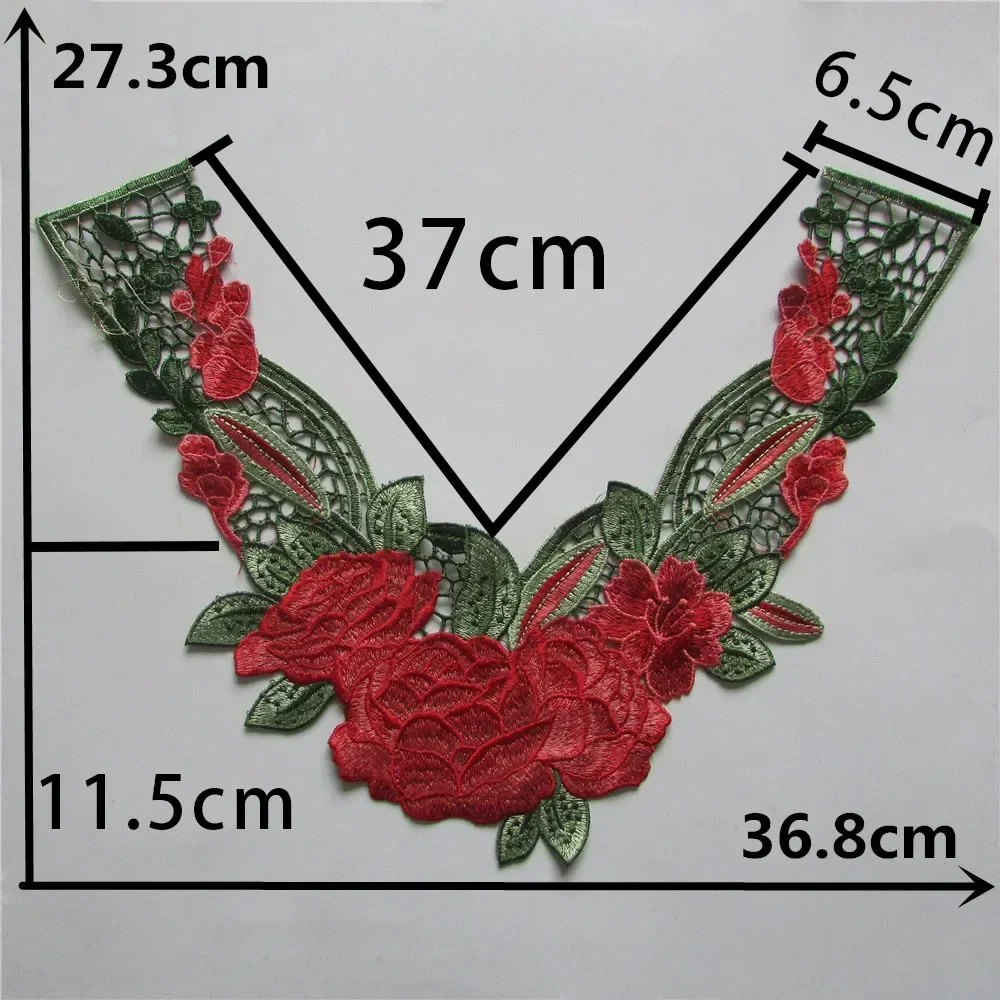 Wholesale sales 1-10 pieces of polyester embroidery sewing collar shaped lace DIY decoration clothing accessories lace fabric