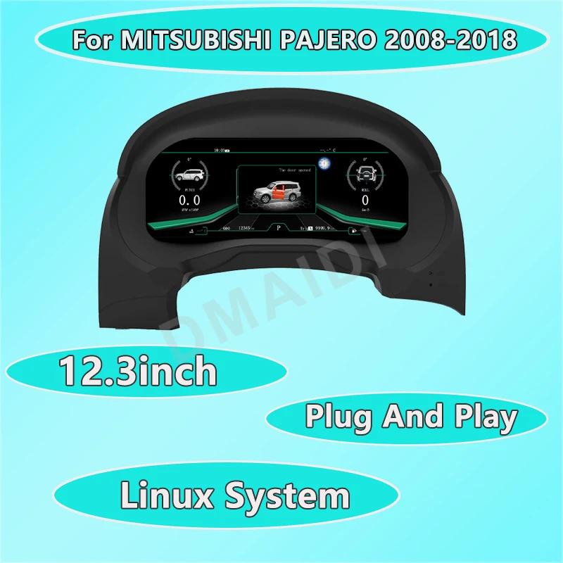 Car Digital Dashboard Display Screen LCD Speedometer LINUX Instrument Cluster For MITSUBISHI PAJERO 2008-2018