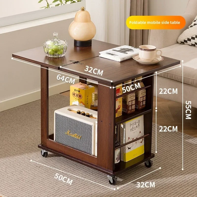 Modern Mobile side table coffee table living room sofa side cabinet trolley folding multi-purpose table medieval small table