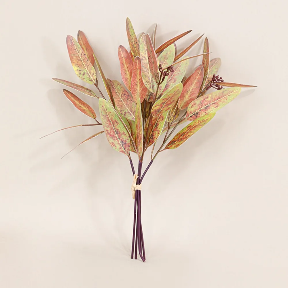 

3D Printing Artificial Eucalyptus Leaf DIY Plants Lifelike Silk Willow Leaves UV Resistant Green Leaves Fake Plants Wedding