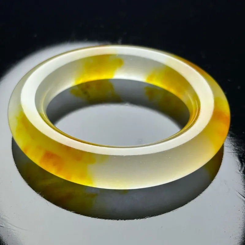 

High Ice Ice Transparent Natural Quartzite Jade Round Bar Bracelet, Fashionable and Versatile