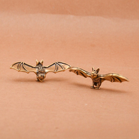 1 Pcs Antique Bronze Bat Statue Small Ornaments Solid Copper Mountain Bat Miniature Figures Brass Sculpture Crafts Decor